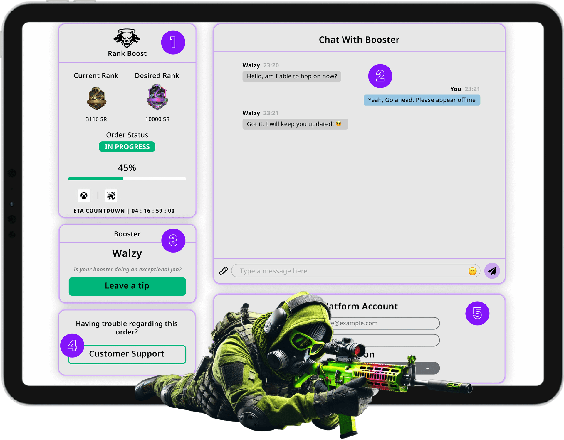 VersaciBoosts user profile dashboard